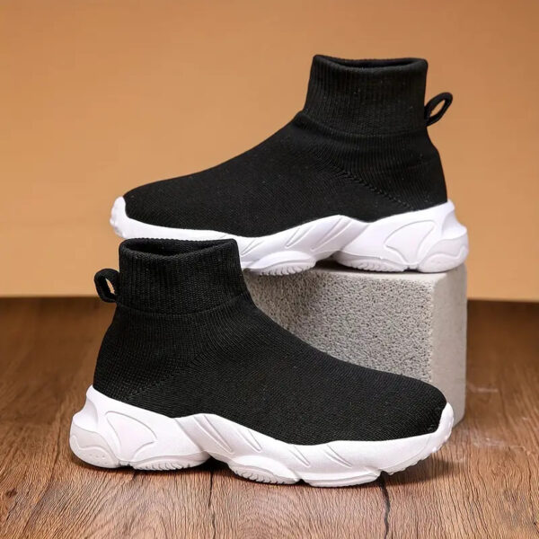black mesh slip on sneakers 1