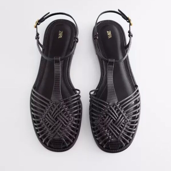 black woven flat sandal 3 black woven flat sandal 3