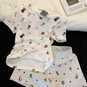 Marketplace & Online Shopping 135 ladies printed short -sleeved pajamas set