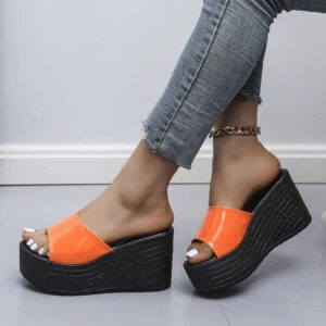 Marketplace & Online Shopping 136 comfortable patent wedge heels slippers