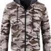 Mens Winter Jackets Camouflage Print