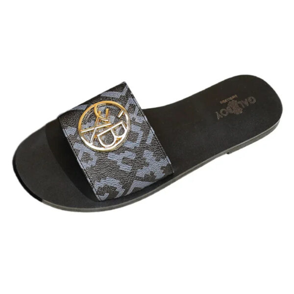 ladies black luxury flat