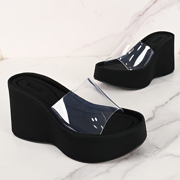 ladies transparent wedges