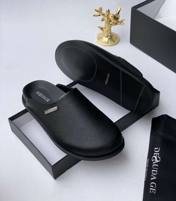 men's leather mule slippers