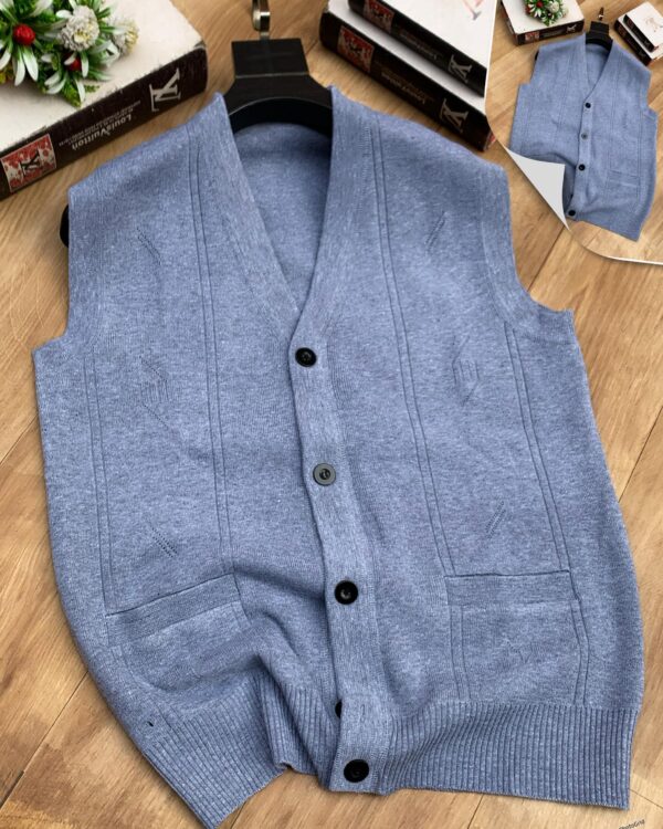 knitting v-neck sleeveless sweaters