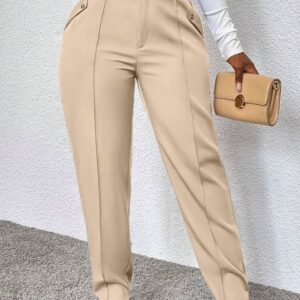 women high-waist belted trouser