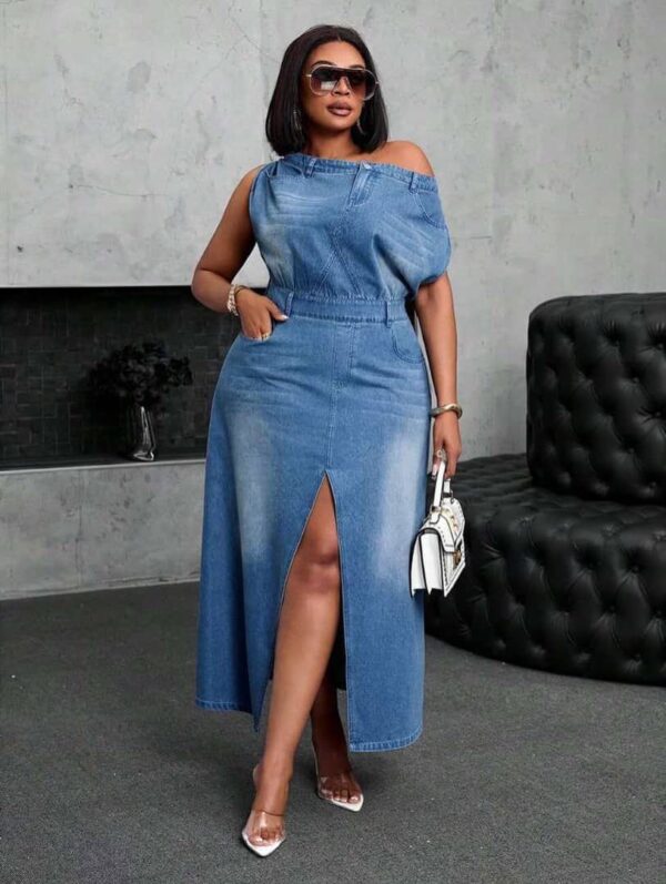 women casual denim dress