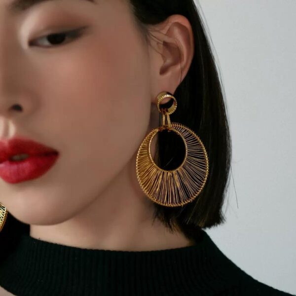 Ladies Gold Tone Hollow Hoop Earrings ladies gold tone hollow hoop earrings
