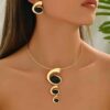 Women Spiral Necklace And Earring Set