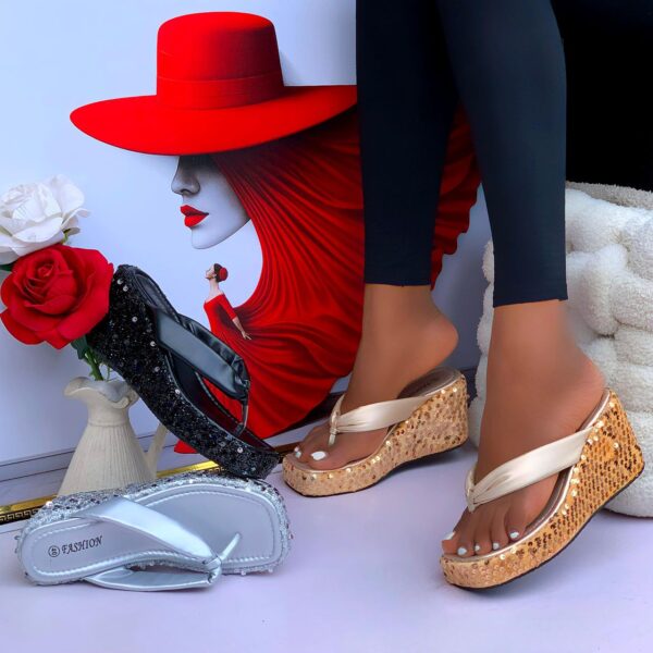 High Heels Wedge Slippers high heels wedge slippers