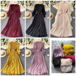 Marketplace & Online Shopping 137 ladies pleated chiffon maxi dress