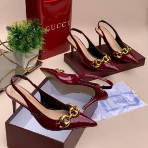 luxury patent leather slingback pumps