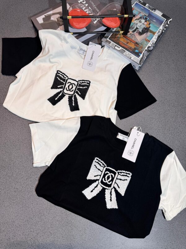 bow graphic short sleeve shirt