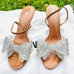 trendy sparkly maxi bow heels