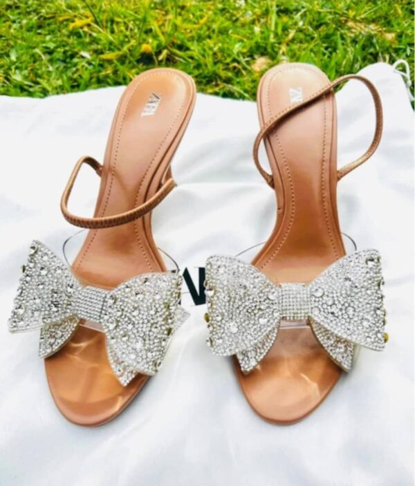 trendy sparkly maxi bow heels