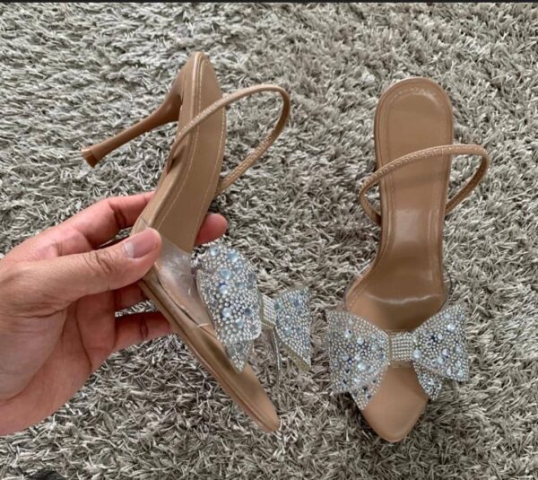 trendy sparkly maxi bow heels