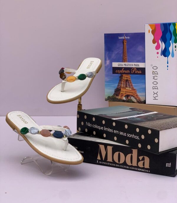 women beaded flat slippers