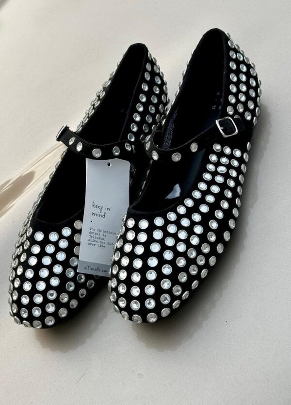 women studded ballerina flats shoes