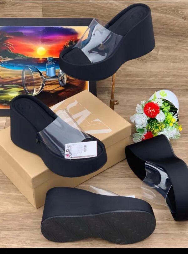 ladies transparent wedges