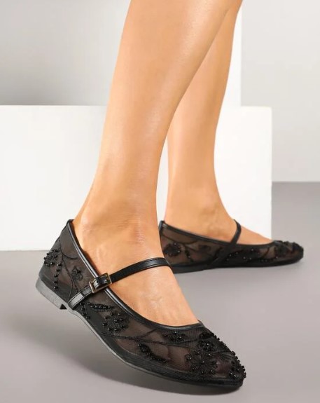Wildflower Sequin Mesh Bellat Flat Shoes wildflower sequin mesh bellat flat shoes