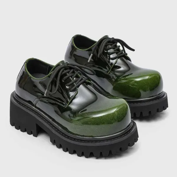 men's monochromatic patent leather derby shoe 2