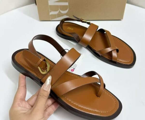 women sling-back flat sandals