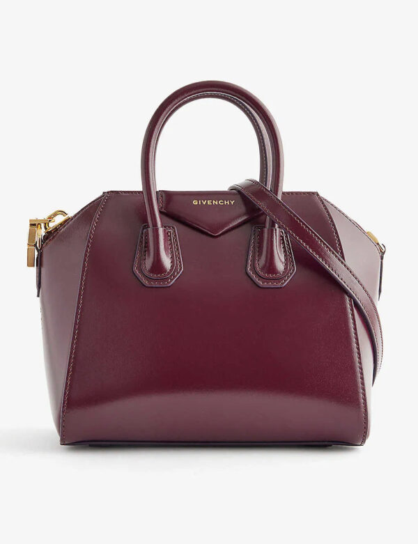 shiny leather handbag 1