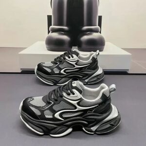 men mesh chunky sneakers