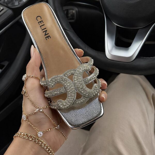 Woman Embellished Flat Slippers woman embellished flat slippers