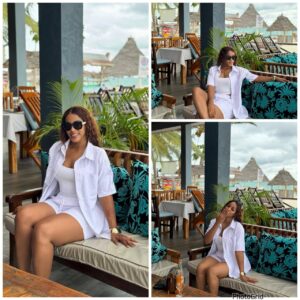 linen short sleeve button-up shirt and shorts