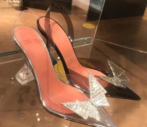 Classy Transparent Butterfly Heels classy transparent butterfly heels
