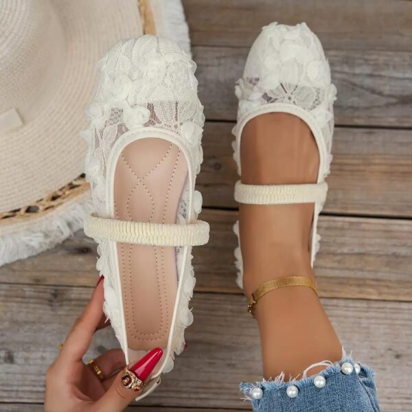 women's floral lace ballerina flats
