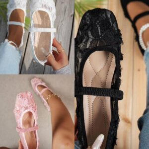 women's floral lace ballerina flats