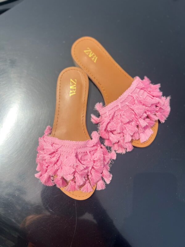 flat women's slippers with tassels