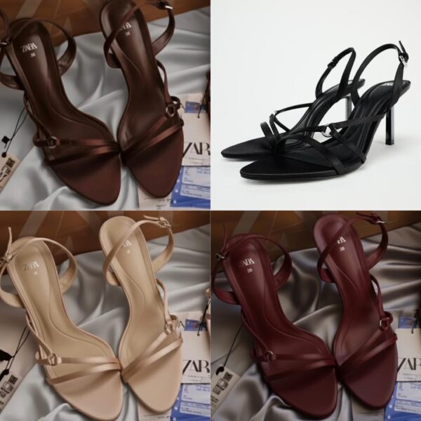 ladies sling-back strappy heels