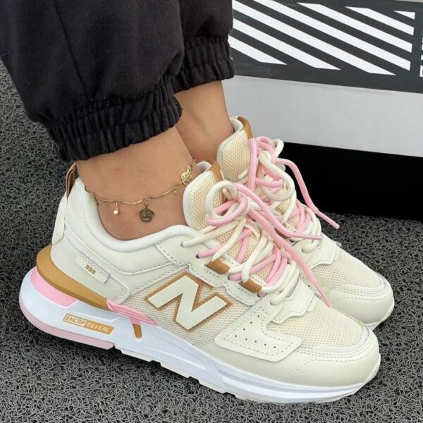 women lifestyle pink white sneakers