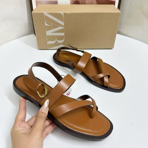 women sling-back flat sandals