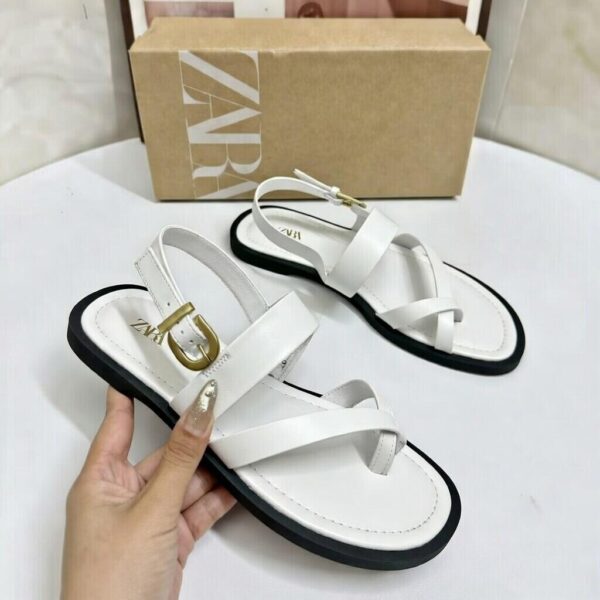 women sling-back flat sandals