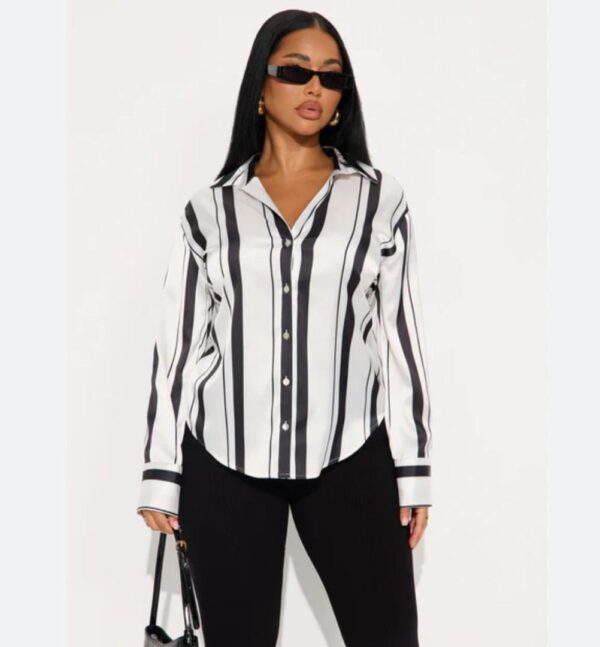 women striped long sleeve shirt