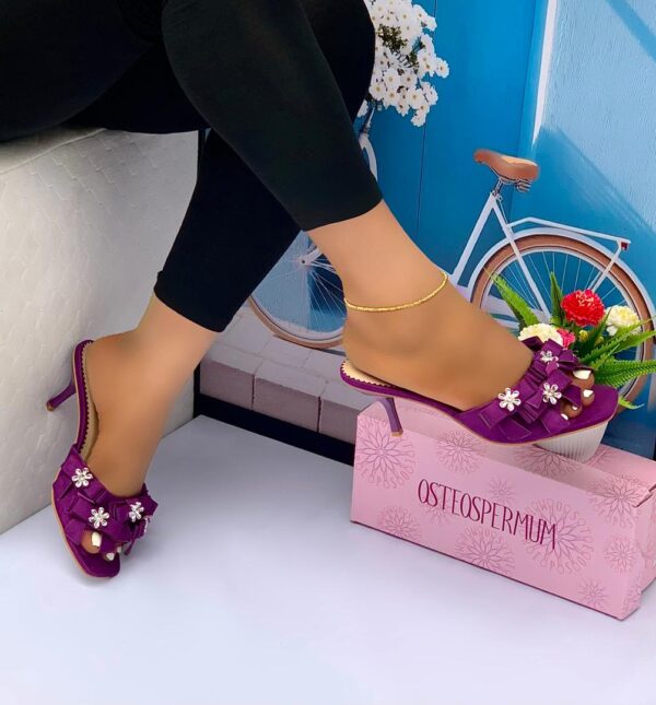 women open-toe heel slippers