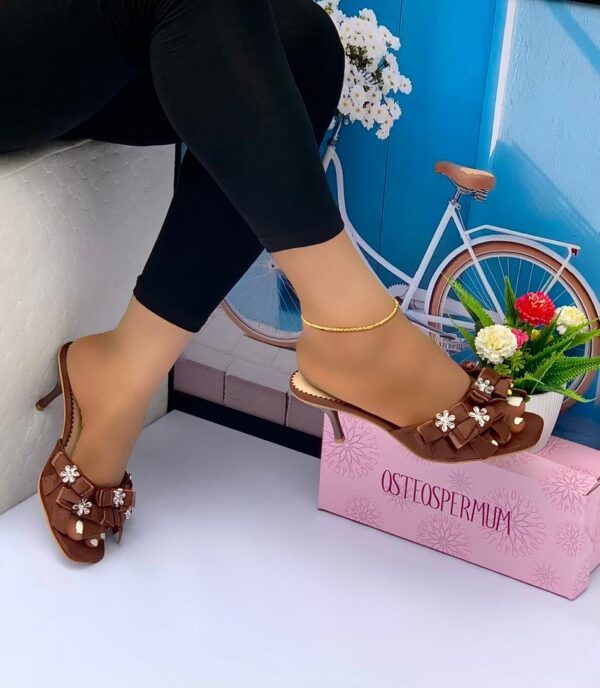 women open-toe heel slippers