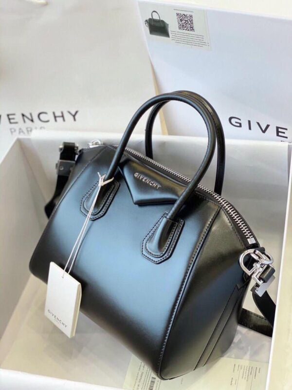 shiny mini leather handbag