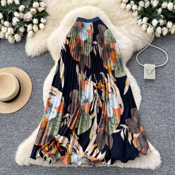 women floral print flair skirt