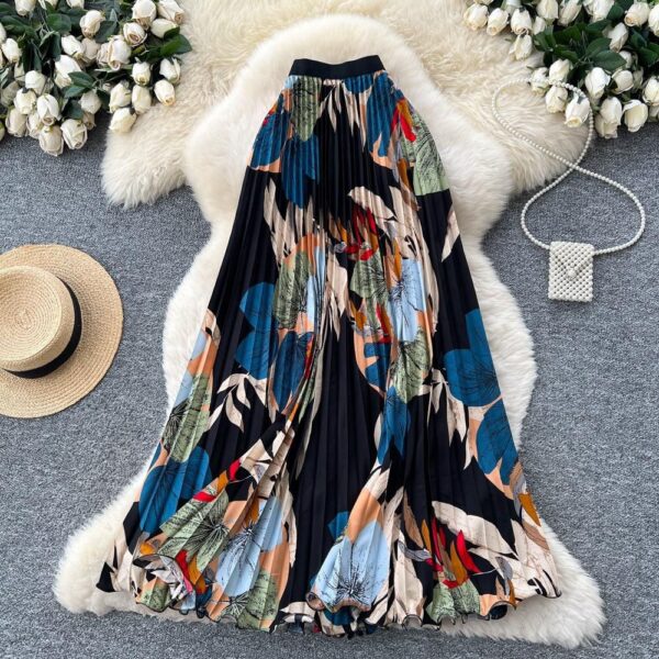 women floral print flair skirt