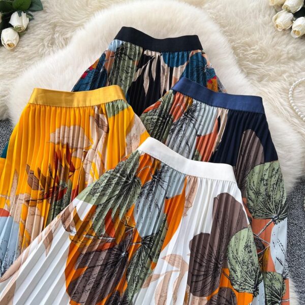 women floral print flair skirt