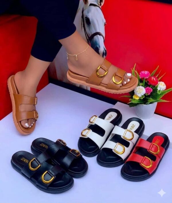 ladies double strap slide