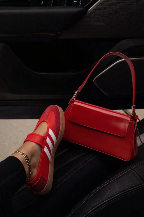 ladies red shoulder bag