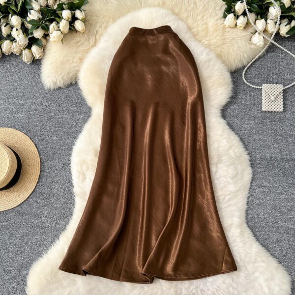 Women's Satin Elastic Waist Skirts women's satin elastic waist skirts