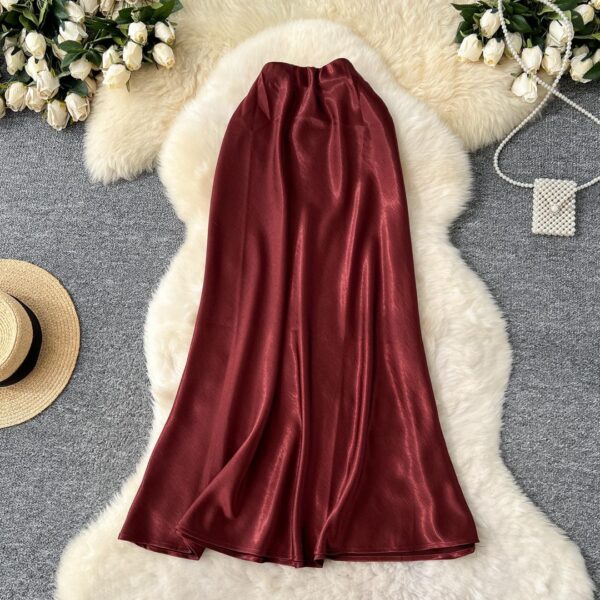 Women's Satin Elastic Waist Skirts women's satin elastic waist skirts