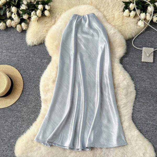 Women's Satin Elastic Waist Skirts women's satin elastic waist skirts